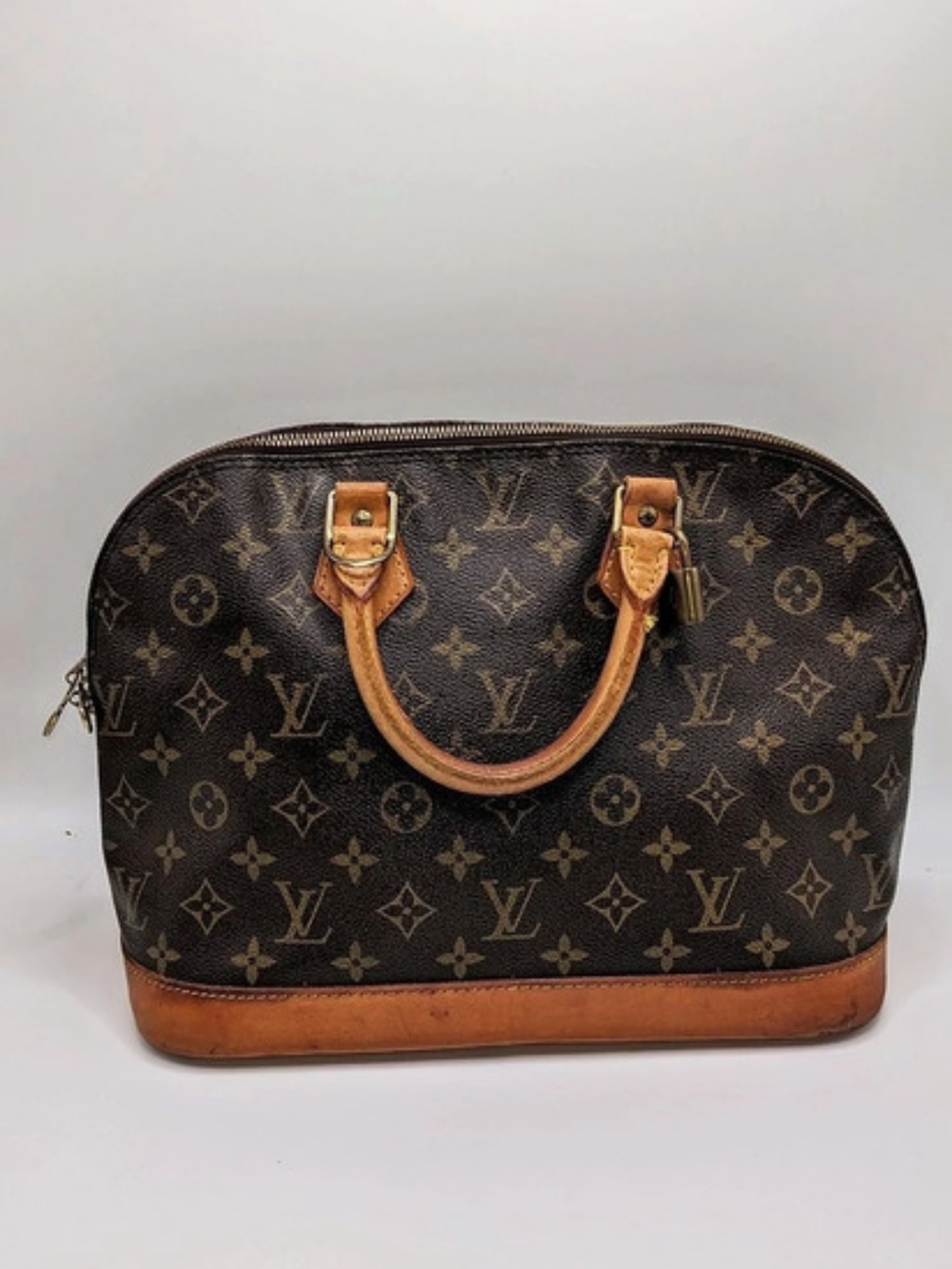 Louis Vuitton Alma PM Monogram Satchel Brown & Gold